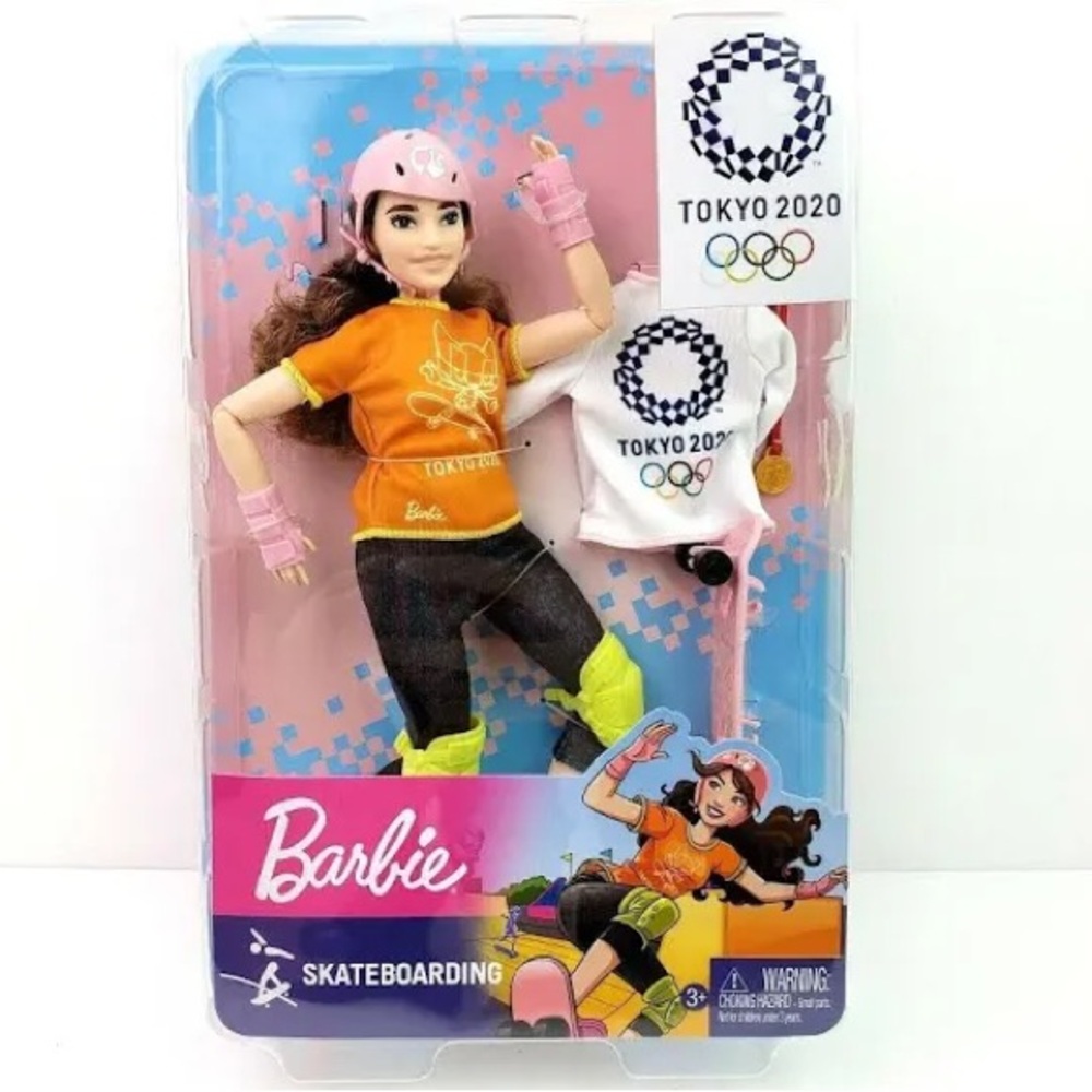 Barbie Skateboarding Doll with Orange and Pink Outfit